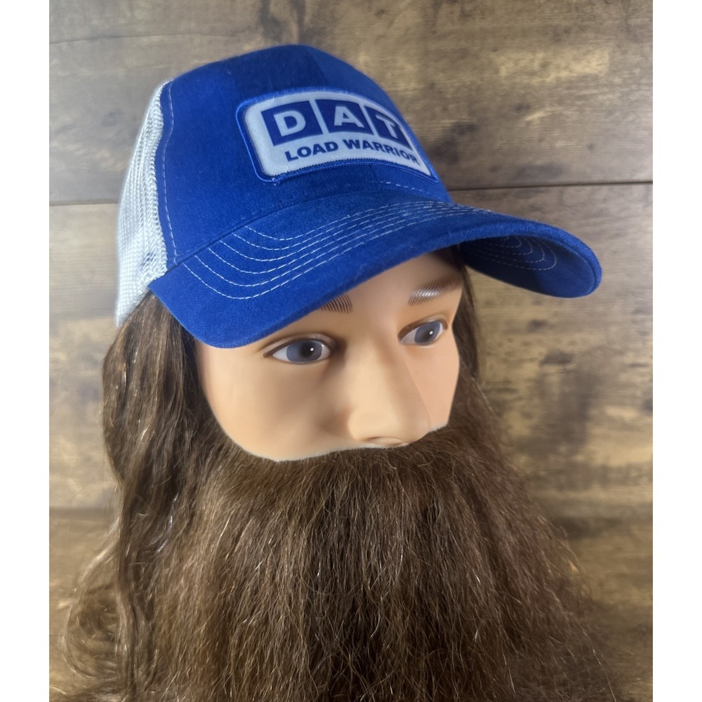 Blue And White Trucker Cap "DAT Load Warrior" Hat Fast Safe Shipping Clean